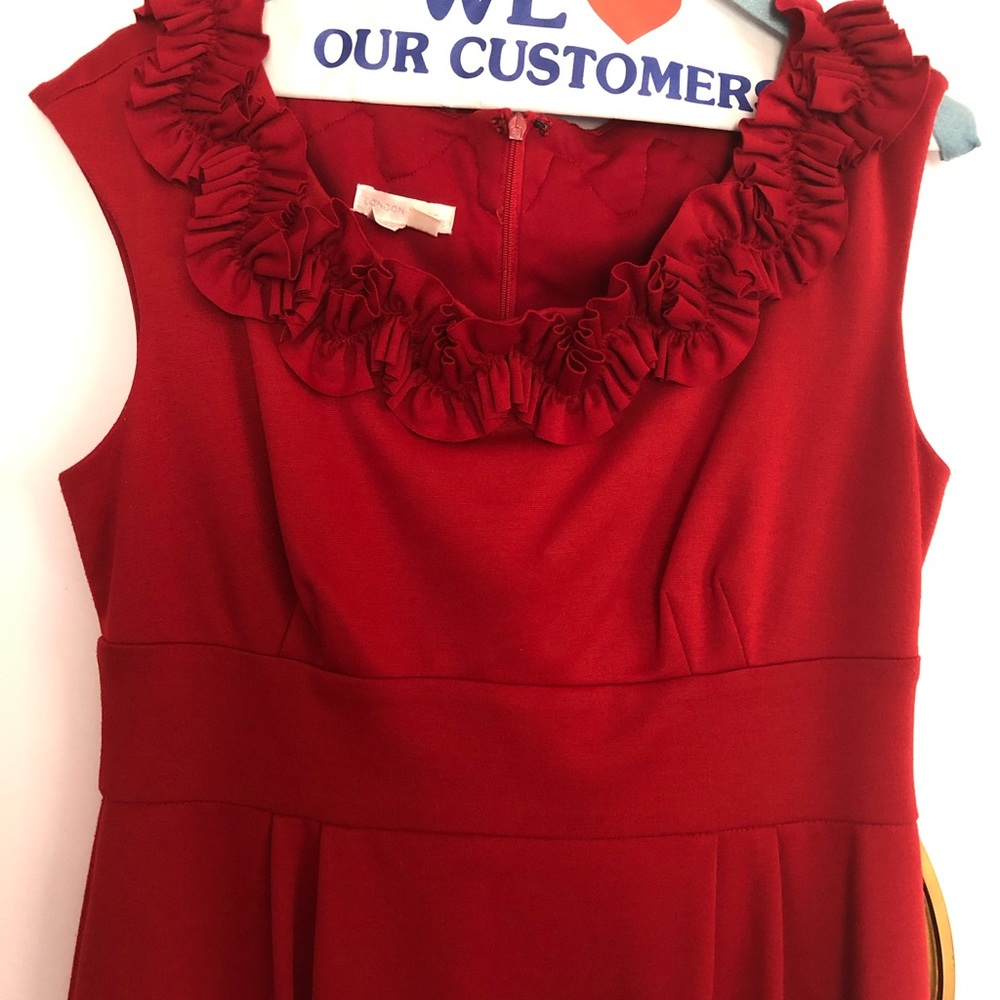 London Times red dress.